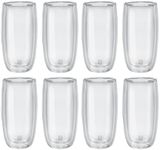 ZWILLING Sorrento 8 Piece Beverage Glass Set - Value Pack, Highball Glass, Water Glass, Insulated Insulated Double-Wall for Cool Temperature