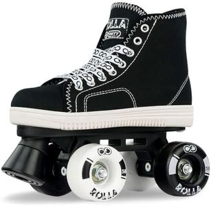 Crazy Skates Rolla Roller Skates for Boys and Girls - Sneaker-Style Kids Quad Skates - Black (Size: Kids j13)