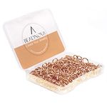 BEADNOVA 8mm Open Jump Rings Rose Gold Jump Rings for Jewelry Making and Keychains (300Pcs)