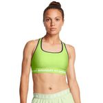 Under Armour Women’s Crossback Mid Impact Sports Bra, (304) Morph Green / / White, Medium