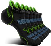 BULLIANT Men Running Socks 6Pairs-Athletic Cushioned Ankle Socks Breathable Wicking for Men Walking-Arch Support(6Pairs,Shoes Size:Men 10-12)