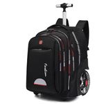 Glodiar Rolling Backpack,Large Rolling Laptop Bag Briefcase Backpacks with Wheels for Women Adults Travel Trolley Office,Waterproof Wheeled Backpack, Black, 22inch, Business