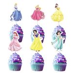 Norinoya 24PCS Princess Cupcake Toppers Cake Decorations for Girls Birthday Party Supplies Baby Shower Party Decorations