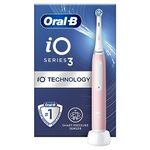 Oral-B iO3 Electric Toothbrushes Adults, 1 Toothbrush Head, 3 Modes With Teeth Whitening, 2 Pin UK Plug, Pink