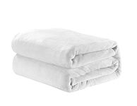 Home Beyond & HB design - Flannel Fleece Throw Blanket - Ultra Soft Cozy Warm Plush Lightweight Microfiber Blankets Throws for Sofa Couch Bed - Gift for Men Women Kids - (White, 50x60-Inch)