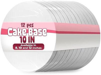 Set of 12 Cardboard Cake Drums 10 inch Round - Thick 1/2" White 10 inch Cake Board Set with Bend-Proof, Smooth Surface, Grease Resistant and Water Resistant - Suitable for Wedding Cakes up to 8"