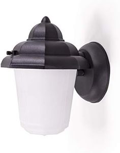CORAMDEO Outdoor LED Jelly Jar Style Porch Light Sconce for Patio and Deck, Wet Location, Built in LED Gives 75W of Light from 9.5W of Power, 800 LM, 3K, Cast Aluminum Black Finish & Decorative Glass