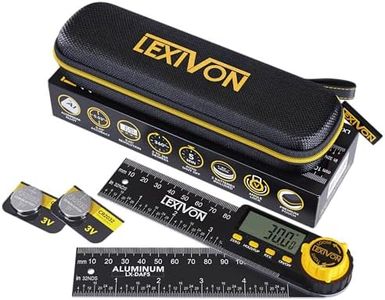 LEXIVON Aluminum Digital Angle Finder Gauge, 5-inch/130mm Multi-Purpose Protractor, Includes XL Display and Rugged Zippered Pouch (LX-DAF5)