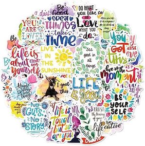 Autocollant 100 Pcs Motivation Citation Phrase Stickers, Waterproof Vinyle Positive Motivation Stickers pour Telephone Ordinateur Portable MacBook Scrapbooking Bouteille Valise Skateboard Journal etc