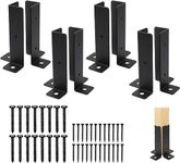 Deck Post Anchor Base Brackets Fit 1.5x1.5,2x2,2x4,4x4 Post,Thick Solid Steel & Black Powder Coated,Deck Post Brackets Support Deck Base Plate Pergola Brackets Fence Kit Mailbox Mount (8 pcs)