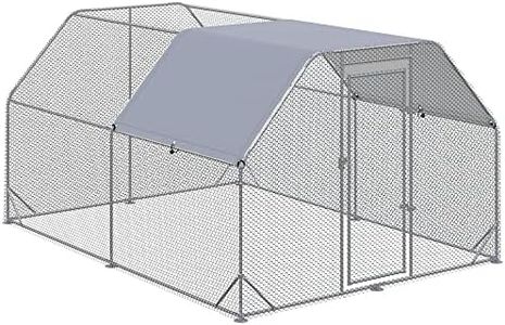 PawHut Walk in Chicken Run Chicken Coop Hen House Outdoor with Roof for 10-12 Chickens, 380 x 280 x 195cm