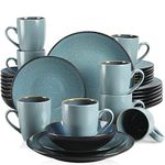 vancasso Bubble Green Dinner Set, Reactive Glaze Dinnerware Tableware, 32-Piece Dinner Service with 11in Dinner Plate, 8in Dessert Plate, 7in Bowl and 380ml Mug, Service for 8