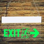 Bluebeems Led Edge Lit Exit Sign With Man Running And Arrow Symbol (Set Of 1)