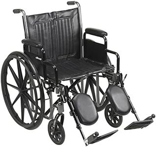 Drive Medical SSP220DDA-ELR Silver Sport 2 Full-Reclining Transport Wheelchair with Detachable Desk Arms and Swing-Away Elevating Leg Rest, Black