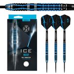 Harrows Ice Recut Steel Tip Dart Set – 90% Tungsten, 3 Supergrip Carbon Midi Shafts, 3 Ice Flights