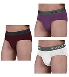 FREECULTR Men's Underwear Anti Bacterial Micromodal Airsoft Brief - Non Itch No Chaffing Sweat Proof Size 3XL Pack of 3-Sangria Wine,Trippy Violet,Cloud White