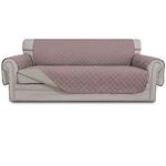 Easy-Going Sofa Slipcover Reversible Sofa Cover Furniture Protector Couch Cover Elastic Straps Pets Kids Dog Cat (Oversized Sofa, Pink/Beige)