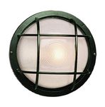 Trans Globe Lighting 41515 RT 10" 1-Light Outdoor Large Round Bulkhead, Rust