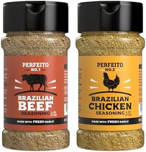 Brazilian Gourmet Seasoning Set for Meat & Poultry - 2 Units – Fresh Garlic, Gluten-Free Blend, Sugar Free, No Preservatives, Premium, Rich Flavor, PERFEITO NO.1 and NO.2