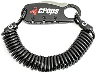 Crops CP-SPD08-01 Compact Wire Lock Q3 | 3mm x 1800mm 3-Digit Dial (Black)