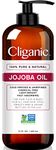 Cliganic Jojoba Oil Non-GMO, Bulk 16oz | 100% Pure, Natural Cold Pressed Unrefined Hexane Free Oil for Hair & Face