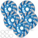 Cedilis 5 Pack Concrete Grinding Wheel, 4 Inch Heavy Duty Diamond Cup Wheel for Angle Grinder, 11 Segs, Blue