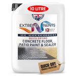 TRADE SUPPLIES UK - Extreme Quick Drying Concrete Floor, Patio Paint & Sealer - Water Based, Durable & long Lasting - Industrial & Domestic Spaces - MID GREY, 10 L