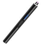 Electric Candle Lighter BBQ Lighter USB C Rechargeable Long Lighter Flameless Plasma Arc Lighter Briquet Electrique Rechargeable Windproof Electronic Lighter for Candles Fireworks (Black)