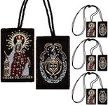 Escapulario de la Virgen del Carmen Pack of 3 Escapulario Catolico Brown Scapular of Our Lady of Mount Carmel Scapular Necklace Carmel Scapular Catholic Scapular Medal Brown Scapulars, Polyester, No