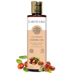 Earth Like Cold Pressed Jojoba Oil 200ml - 100% Pure Natural Jojoba Oil for Skin, Hair, and Scalp Care, Moisturizing, Nourishing, Hydrating, Non-Greasy Formula for Healthy Skin and Hair Growth