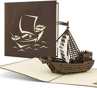 Biglietto di auguri originale con nave e guanciale, per compleanno B09