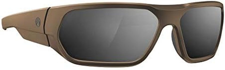 Magpul Radius Gafas de sol tácticas balísticas militares gafas de tiro para hombres, marco plano de tierra oscura, lente gris con espejo plateado (polarizado)