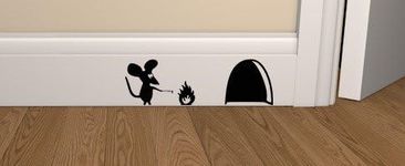 Epic Modz Mouse Campfire BBQ Skirting Board Vinyl Decal Sticker Wall Art Bedroom Living Room Lounge Camping Barbecue Sausage Roasting Marshmallow