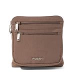 Baggallini Women's Securtex Anti-Theft Crossbody Travel Purse with RFID Card Slots, Locking Zippers & Cut-Resistant Strap Cross-Body-Handbags, Portobello, Small w x 8.25" h
