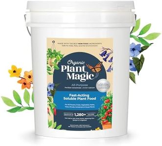 Organic Plant Magic - Truly Organic™ Fast-Acting Soluble Plant Food: All-Purpose Fertilizer Concentrate for All Flower Vegetable Herb Fruit Tree Shrub Container Garden & House Plants [20 lb Bucket]