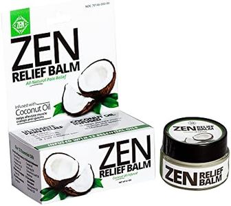 ZEN Relief Balm® with Coconut Oil & 11 Essential Oils- Relieves Muscle Pain, Spasms, Cramps, Headaches and Backache, Moisturizing, (0.7 oz)