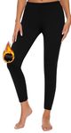 SIMIYA Thermal Leggings for Women Winter Warm Base Layer Long Johns for Women Thermal Underwear Bottoms Pant for Daily Wear (Black, M)