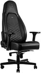 noblechairs ICON Chaise de Gaming - Chaise de Bureau - Cuir Synthétique PU - 150 kg - Inclinable - Coussin de Soutien Lombaire - Design du Siège de Course - Noir
