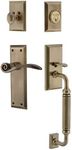 Nostalgic Warehouse New York Plate C Grip Entry Set Swan Lever in Antique Brass