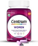 Centrum Women, World's No.1 Multivitamin with Biotin, Vitamin C & 21 vital Nutrients for Overall Health, Radiance, Strong Bones & Immunity (Veg) Pack of 30 Tablets