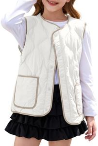 Balabala Kids Heated Vest Girls Puffer Vest Wind Proof Sleeveless Outwear Vest Warm Lightweight Winter Coat with Pocket