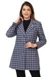 TWENTY ME Winter Wear Casual Tweed Full Sleeve Womens Long Blazer's (4172navy)