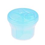 Non-Spill Rotating Milk Powder Formula Dispenser Portable Outdoor Food Container 3 Compartments Storage Feeding Infant Newborn Snack Box (Blue)