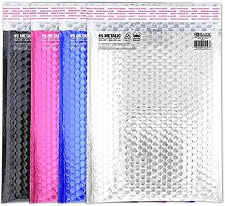 BAZIC Products Poly Bubble Mailers 10.5"x15" #5 Self Seal Closure, Metallic Color Padded Cushion Envelope, Mailing Shipping Envelopes Waterproof Bag, 24-Pack