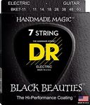 DR Strings BLACK BEAUTIES™ - BLACK Coloured Electric Guitar Strings: 7-String Heavy 11-60