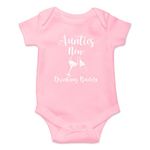 Witty Fashions Aunty Drinking Buddy - Funny Cute Novelty Infant Creeper, One-Piece Baby Bodysuit (Pink, 12 Months)