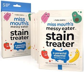 Miss Mouth's Messy Eater Stain Treater Wipes - 5 Pack Stain Remover - Newborn & Baby Essentials - No Dry Cleaning Food, Grease, Coffee Off Laundry, Underwear, Fabric