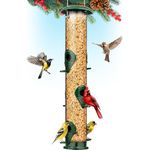 Gray Bunny 6-Port Bird Feeders for Outdoors Hanging - Premium Grade Metal Tube Bird Feeder, Chew-Proof, Weather and Water Resistant