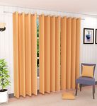 Decorvilla Blackout Faux Silk Superior 4 Piece Plain Solid Long Grommet Curtains Door Curtains, 8 Feet, Gold