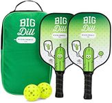 Big Dill Pickleball Co. Original Pickleball Paddles Set of 2 USAPA Approved Pickleball Paddle Set | 2 Carbon Fiber Paddles with Covers, 2 Outdoor Pickleball Balls & Bag for Pickle Ball Paddle Set